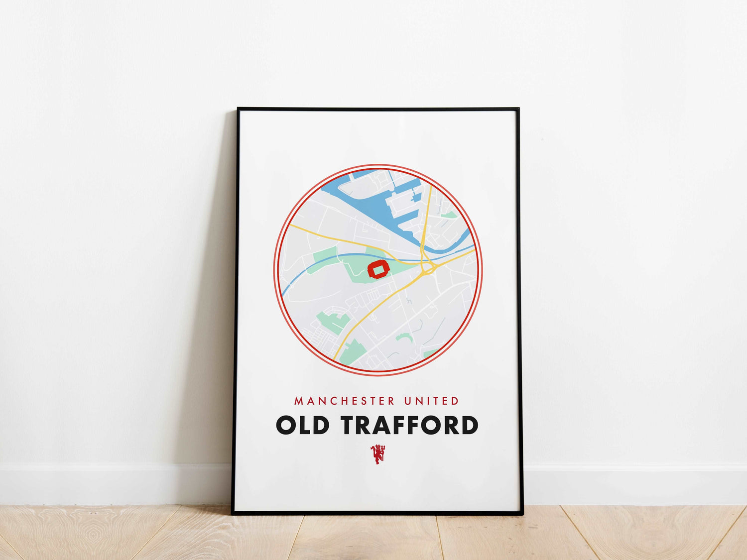 Old Trafford Manchester United Stadium Map Poster - KDDesigns6