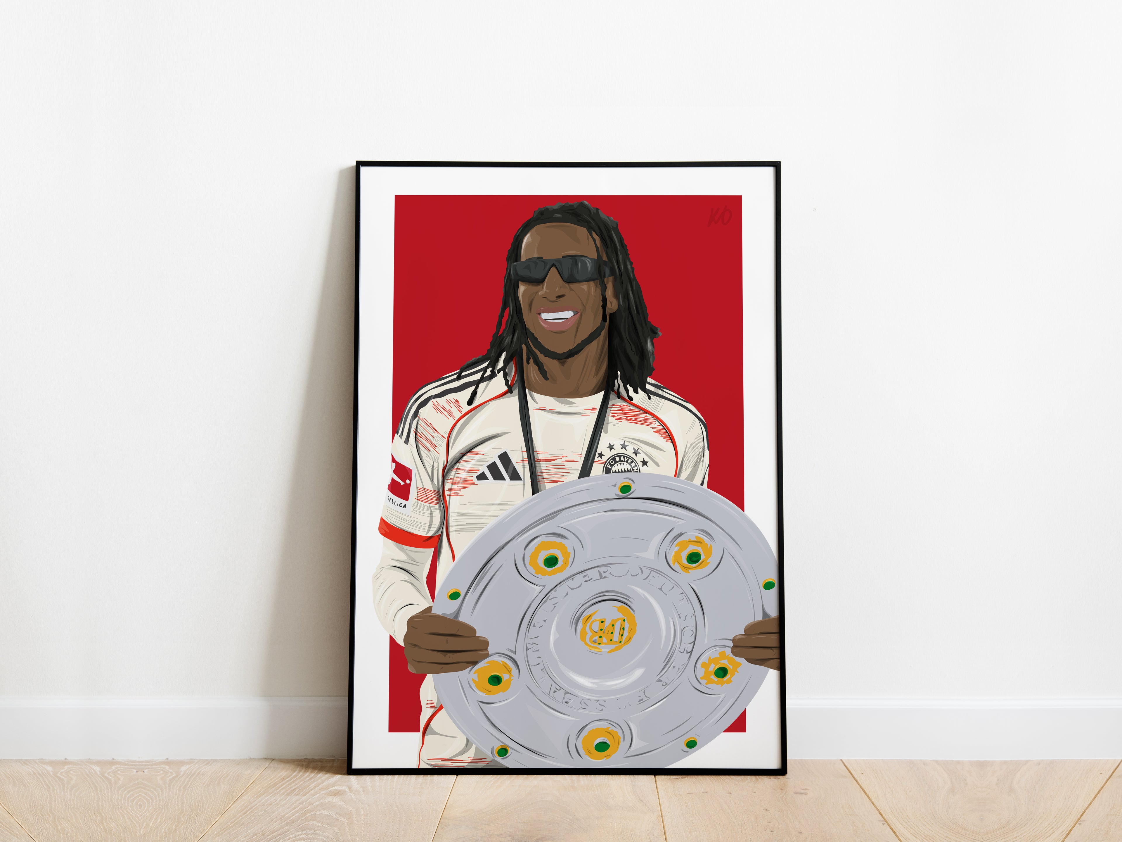 Michael Olise Bundesliga Trophy Bayern Munich Poster - KDDesigns6