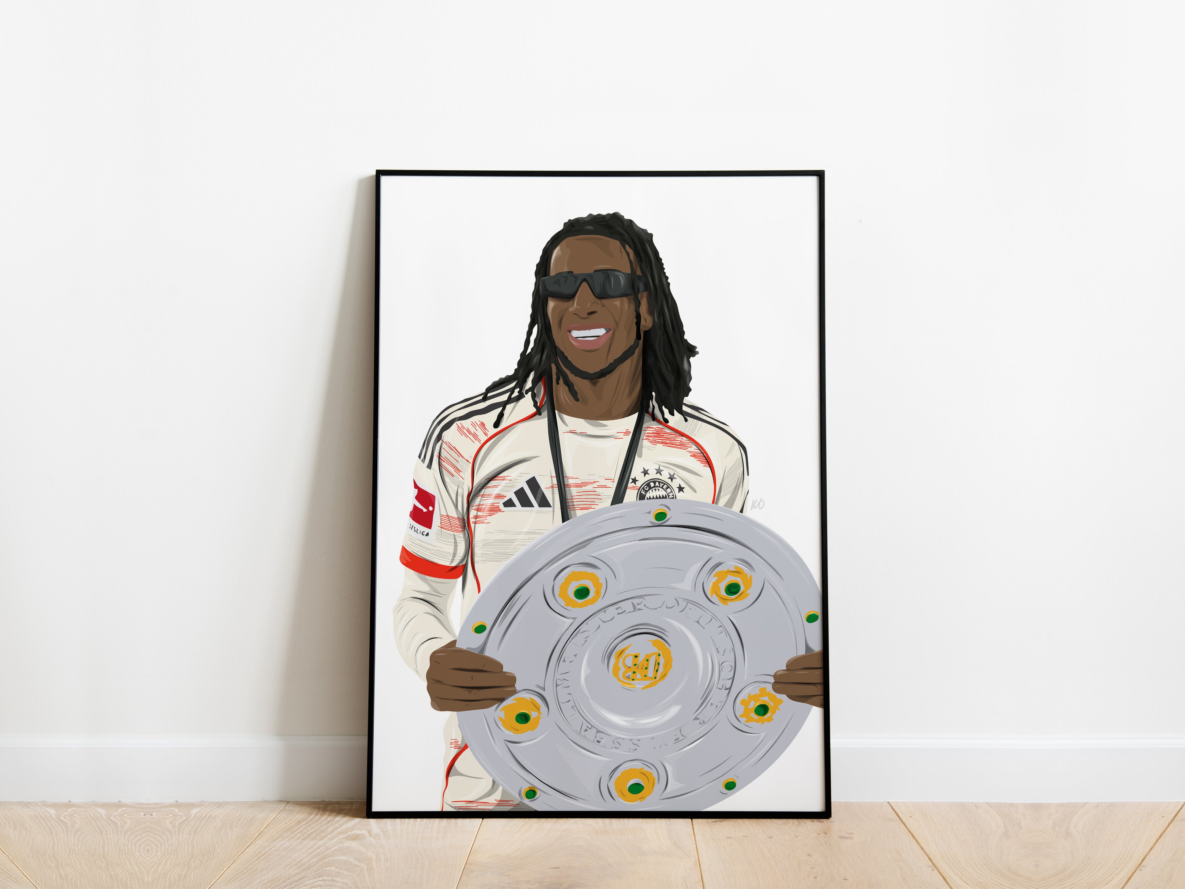 Michael Olise Bundesliga Trophy Bayern Munich Poster - KDDesigns6