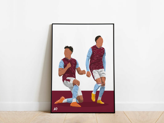 Ollie Watkins, Jacob Ramsey Aston Villa Poster KDDesigns6