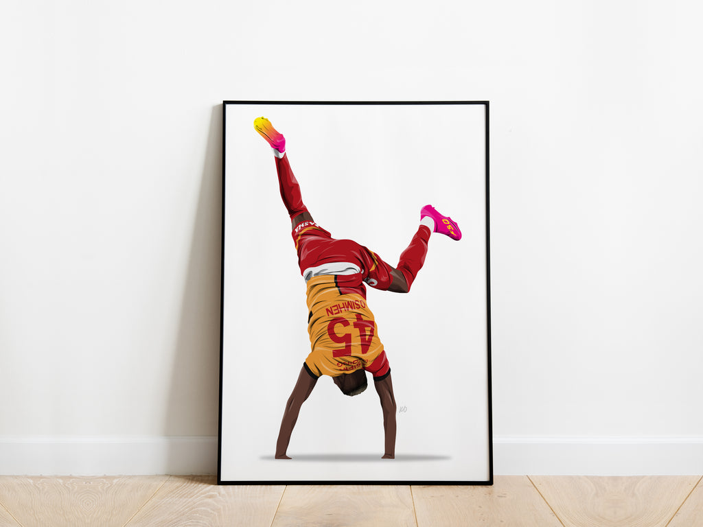 Victor Osimhen Cartwheel Celebration Galatasaray Poster - KDDesigns6