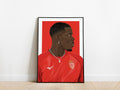 Paul Pogba Portrait AS Monaco Poster - KDDesigns6