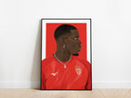 Paul Pogba Portrait AS Monaco Poster - KDDesigns6