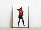 Paul Pogba 2017/18 Manchester Derby Celebration Manchester United Poster