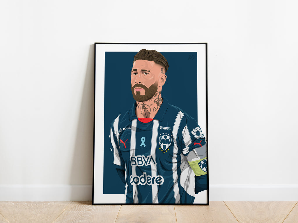 Sergio Ramos CF Monterrey Poster - KDDesigns6