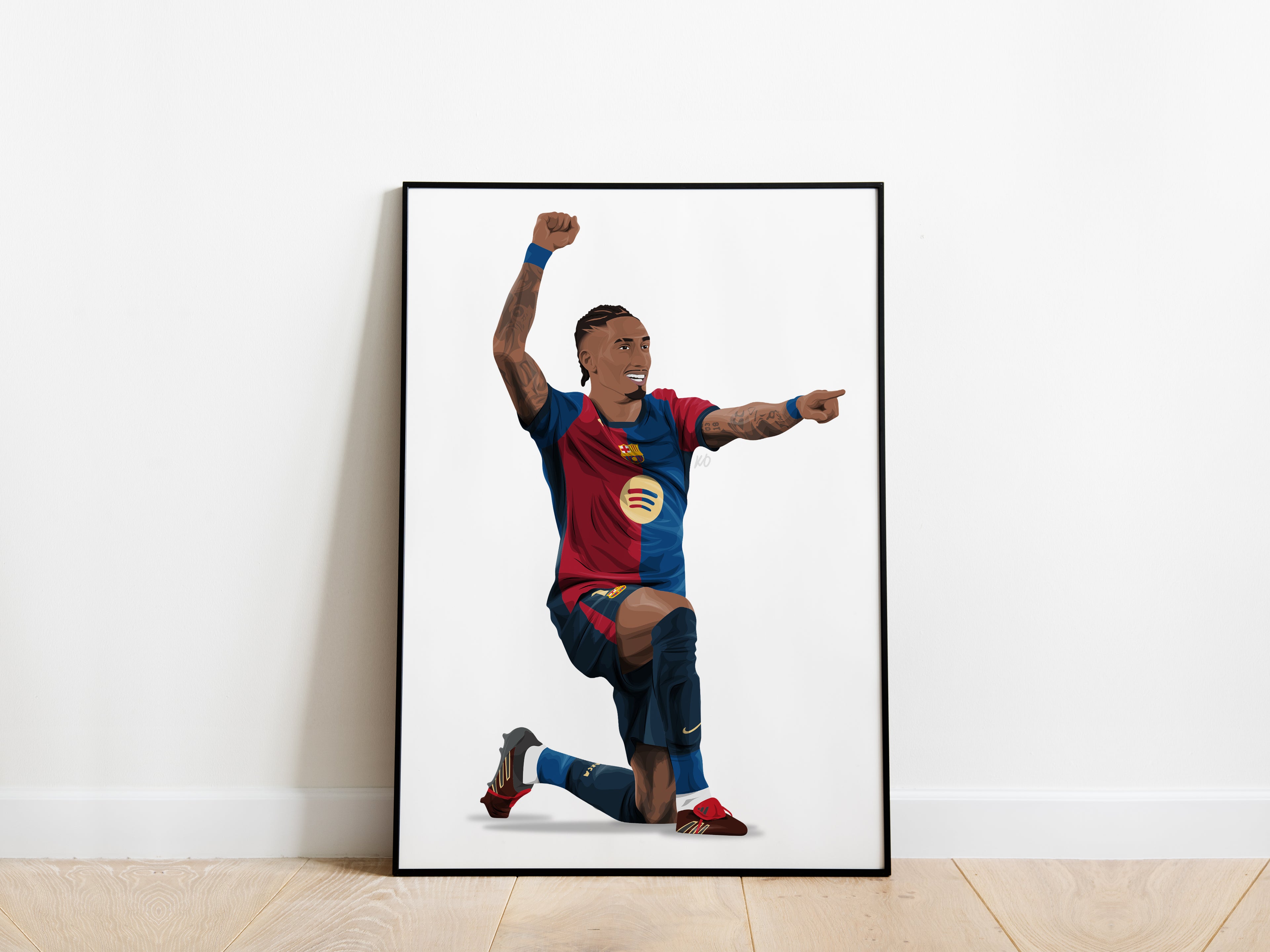 Raphinha Celebration Barcelona Poster - KDDesigns6