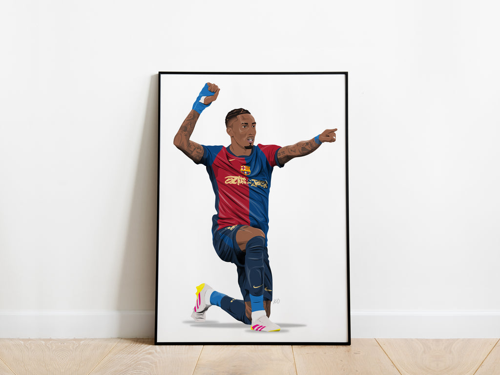 Raphinha El Clasico Celebration Barcelona Poster - KDDesigns6