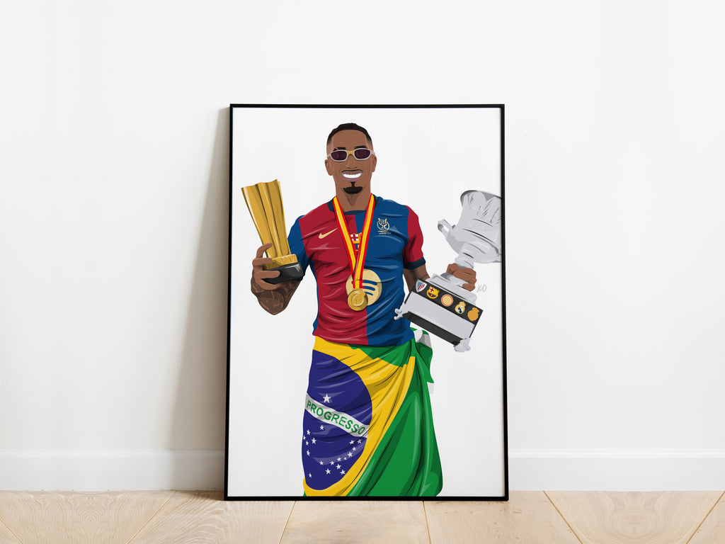 Raphinha Supercopa de Espana Trophy Barcelona Poster - KDDesigns6