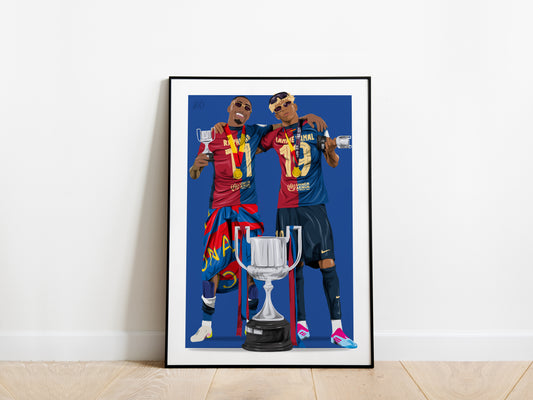 Lamine Yamal, Raphinha Copa Del Rey Trophy Barcelona Poster - KDDesigns6