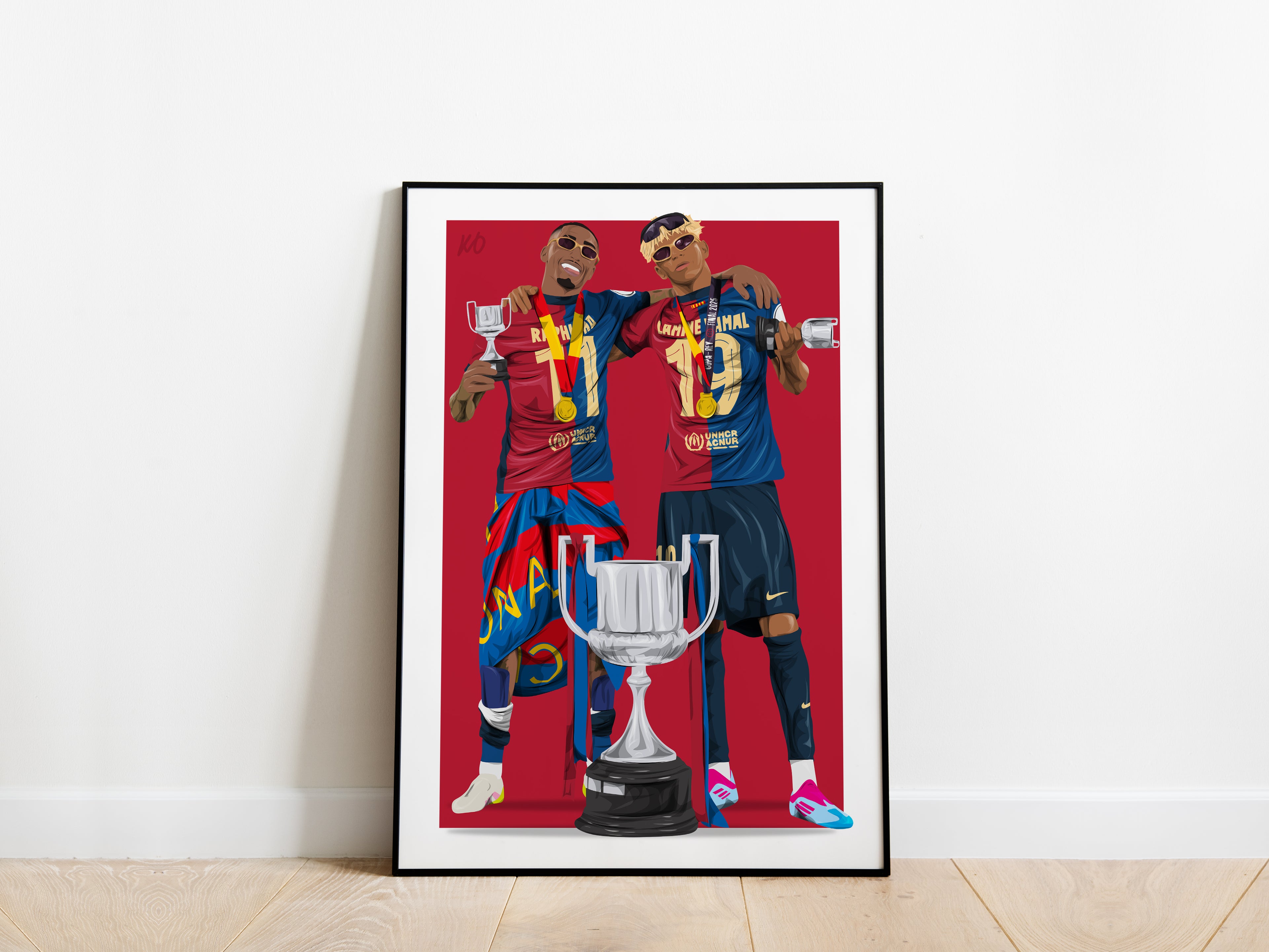 Lamine Yamal, Raphinha Copa Del Rey Trophy Barcelona Poster - KDDesigns6