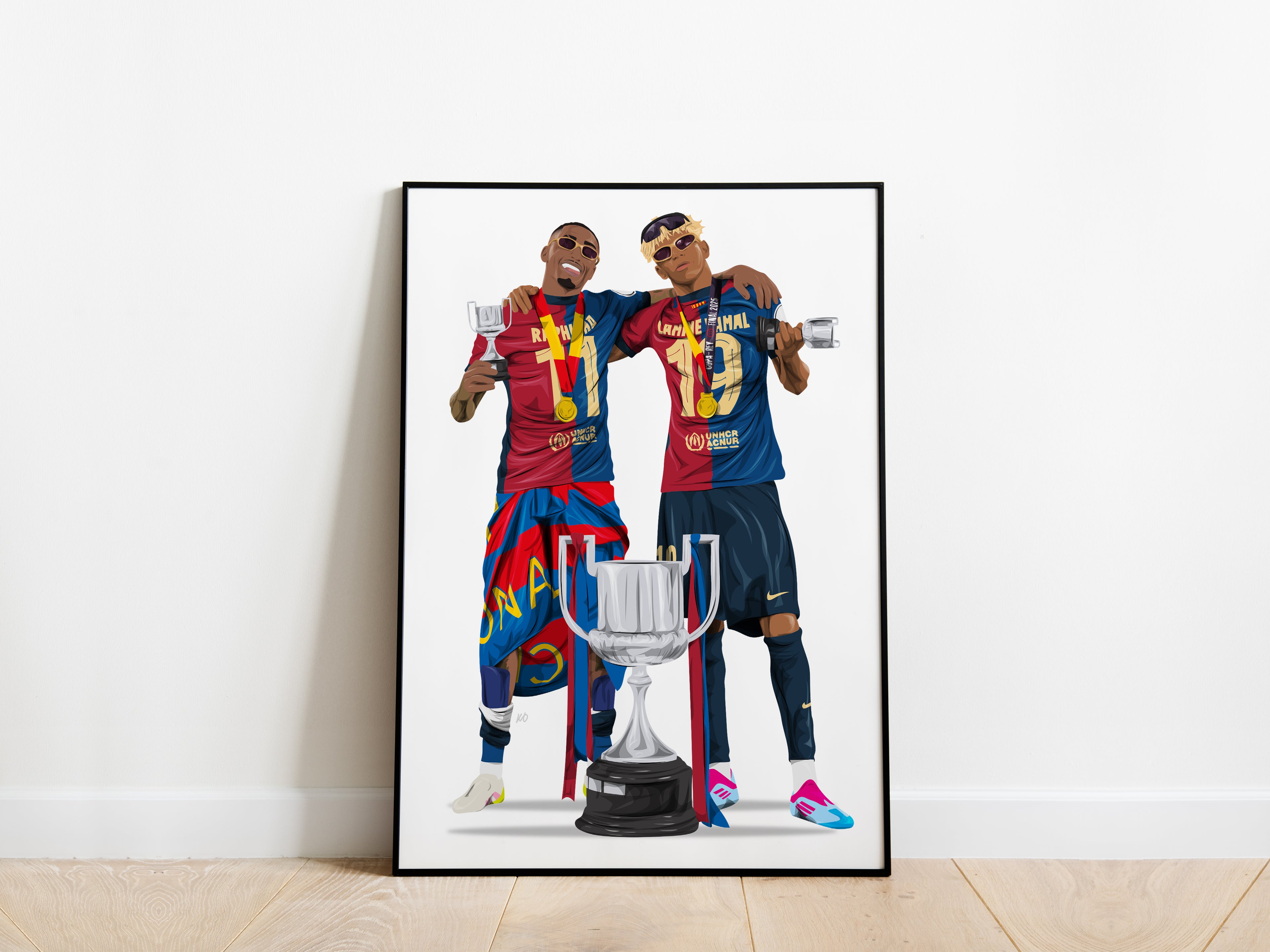 Lamine Yamal, Raphinha Copa Del Rey Trophy Barcelona Poster - KDDesigns6