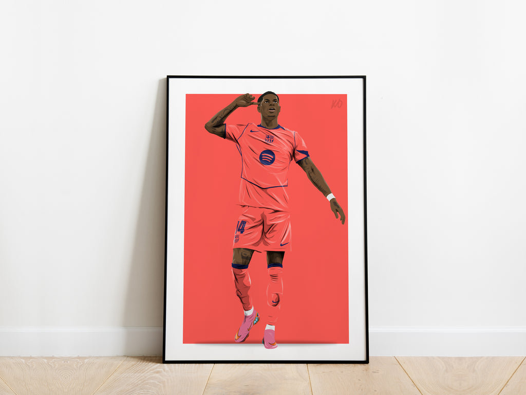 Marcus Rashford Celebration Barcelona Poster - KDDesigns6