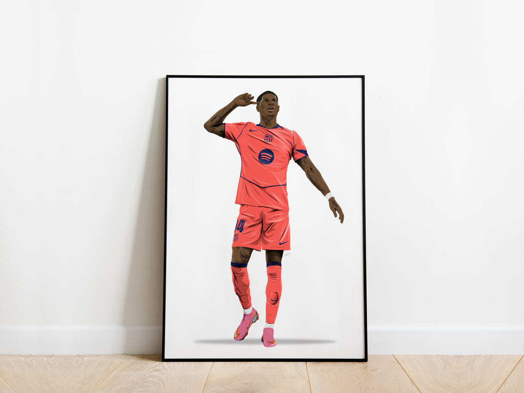 Marcus Rashford Celebration Barcelona Poster - KDDesigns6