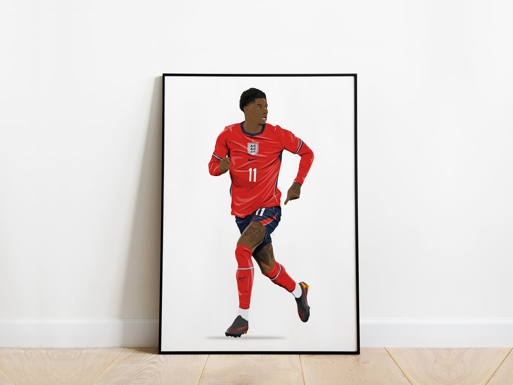 Marcus Rashford 2026 Away Kit England Poster