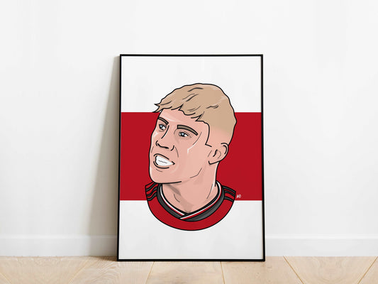 Rasmus Hojlund Portrait Manchester United Poster - KDDesigns6