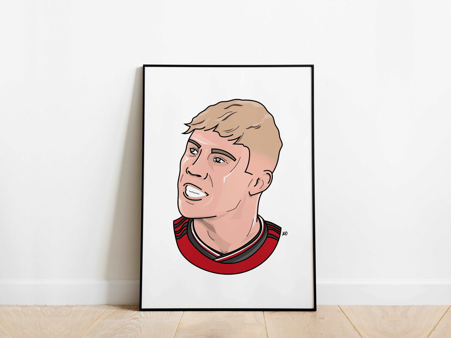 Rasmus Hojlund Portrait Manchester United Poster KDDesigns6