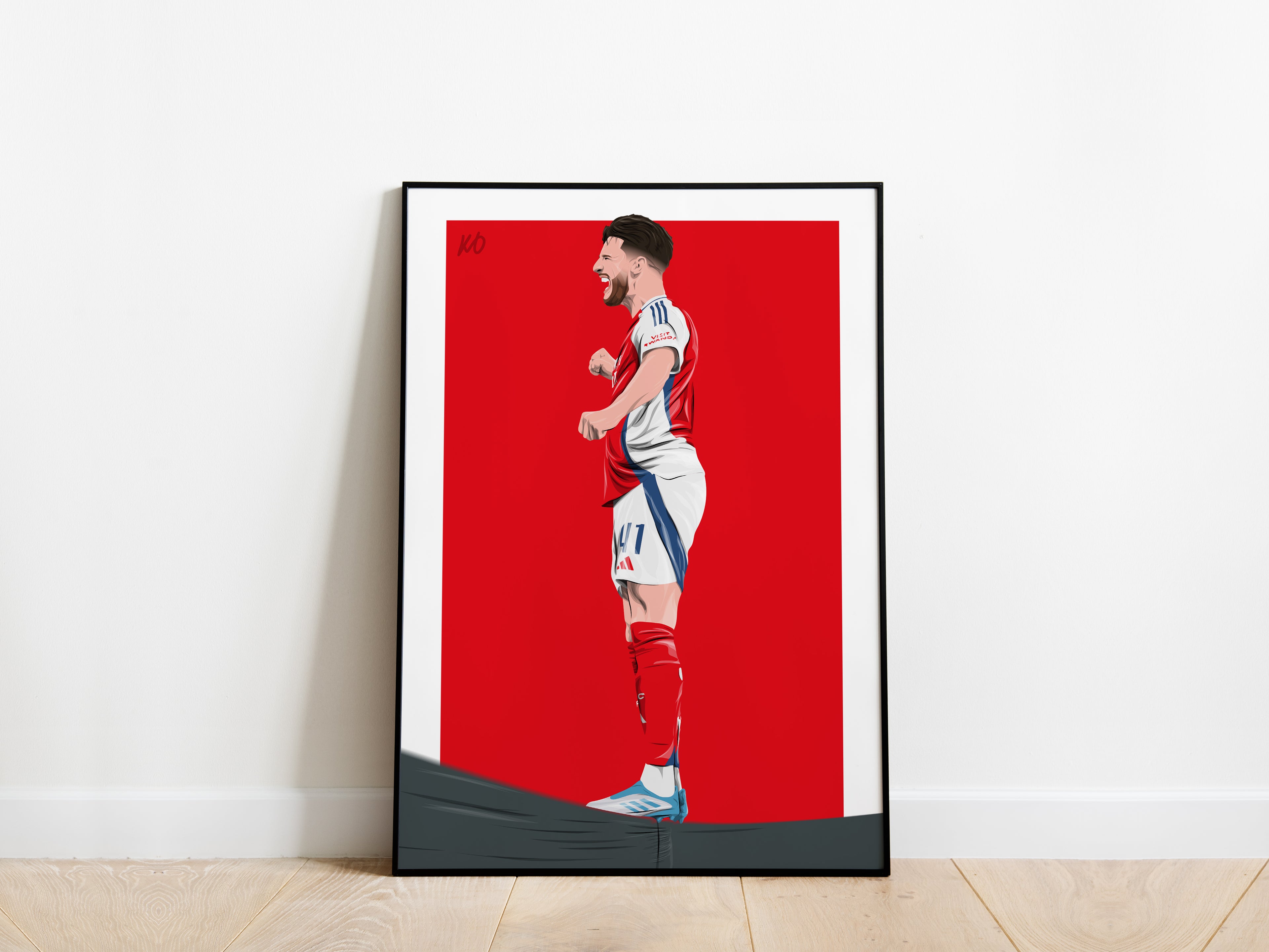 Declan Rice Champions League Celebration Arsenal Poster - KDDesigns6