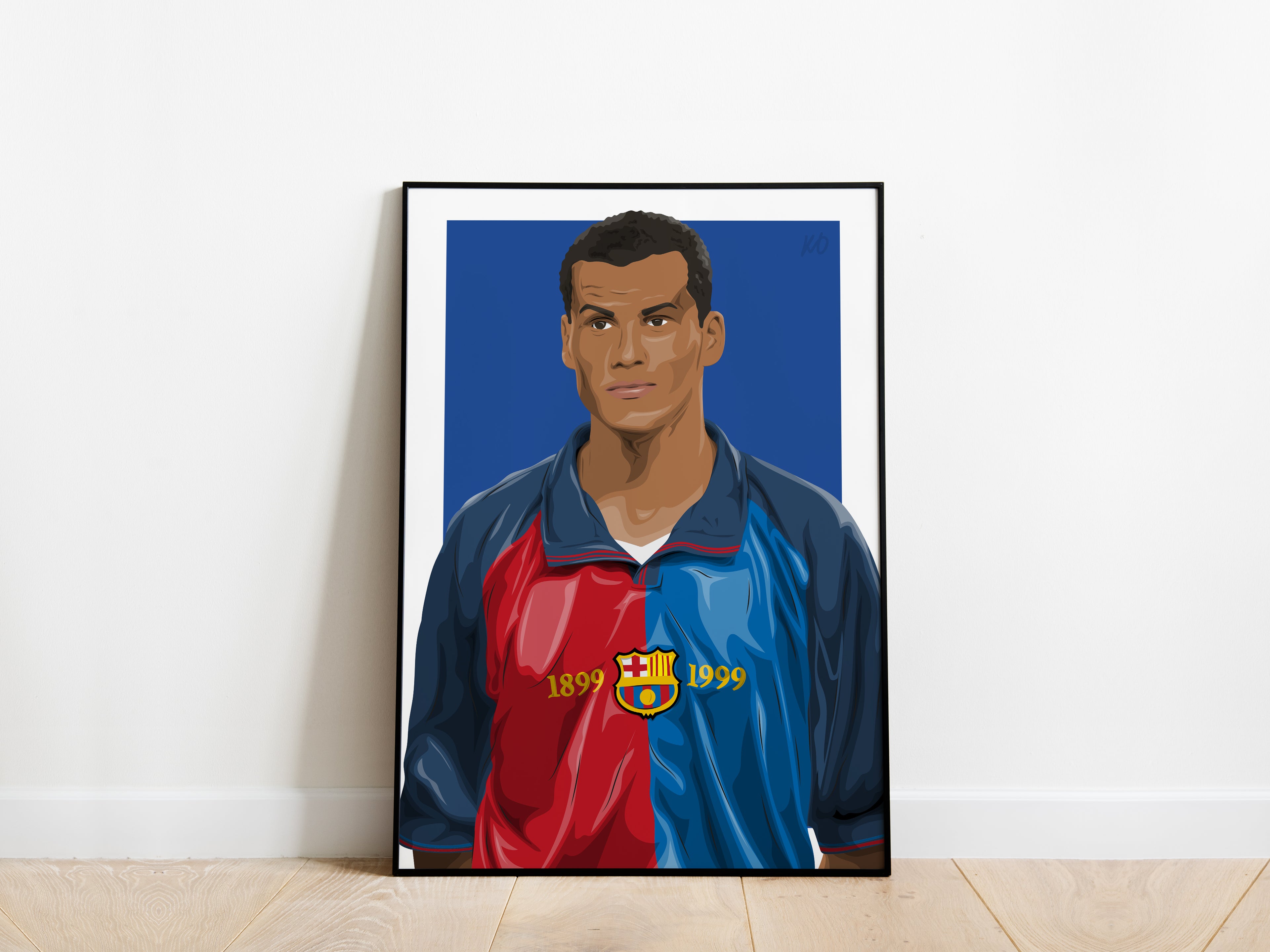 Rivaldo Portrait FC Barcelona Poster - KDDesigns6