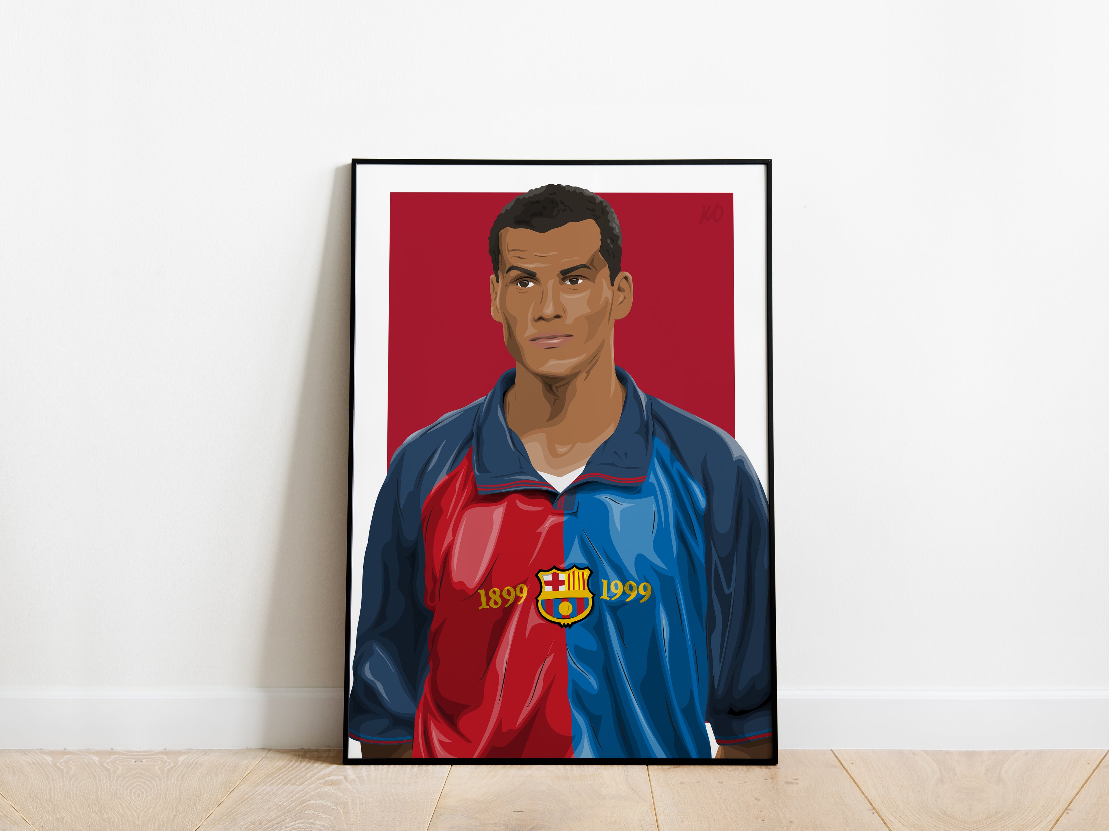 Rivaldo Portrait FC Barcelona Poster - KDDesigns6