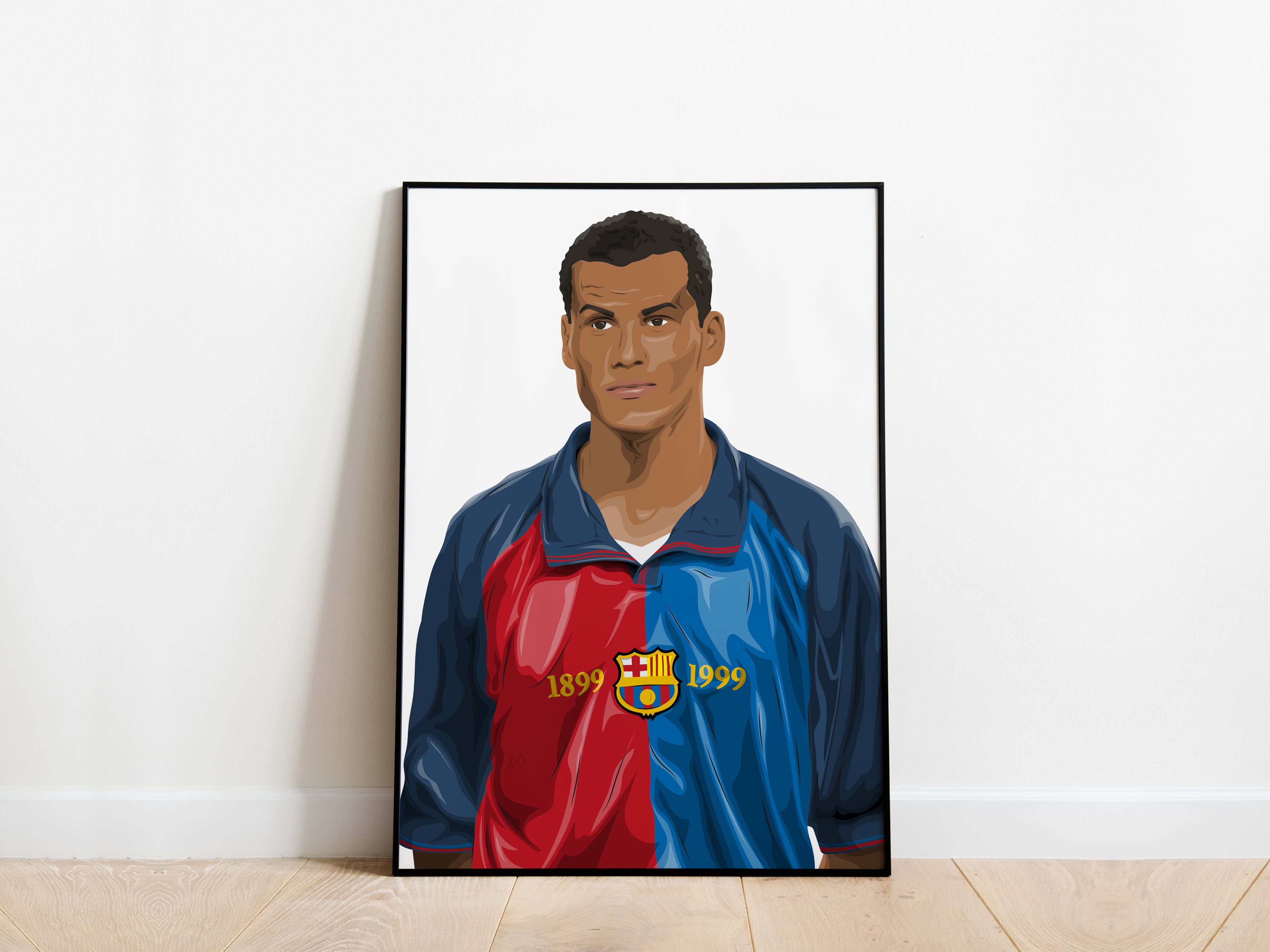 Rivaldo Portrait FC Barcelona Poster - KDDesigns6
