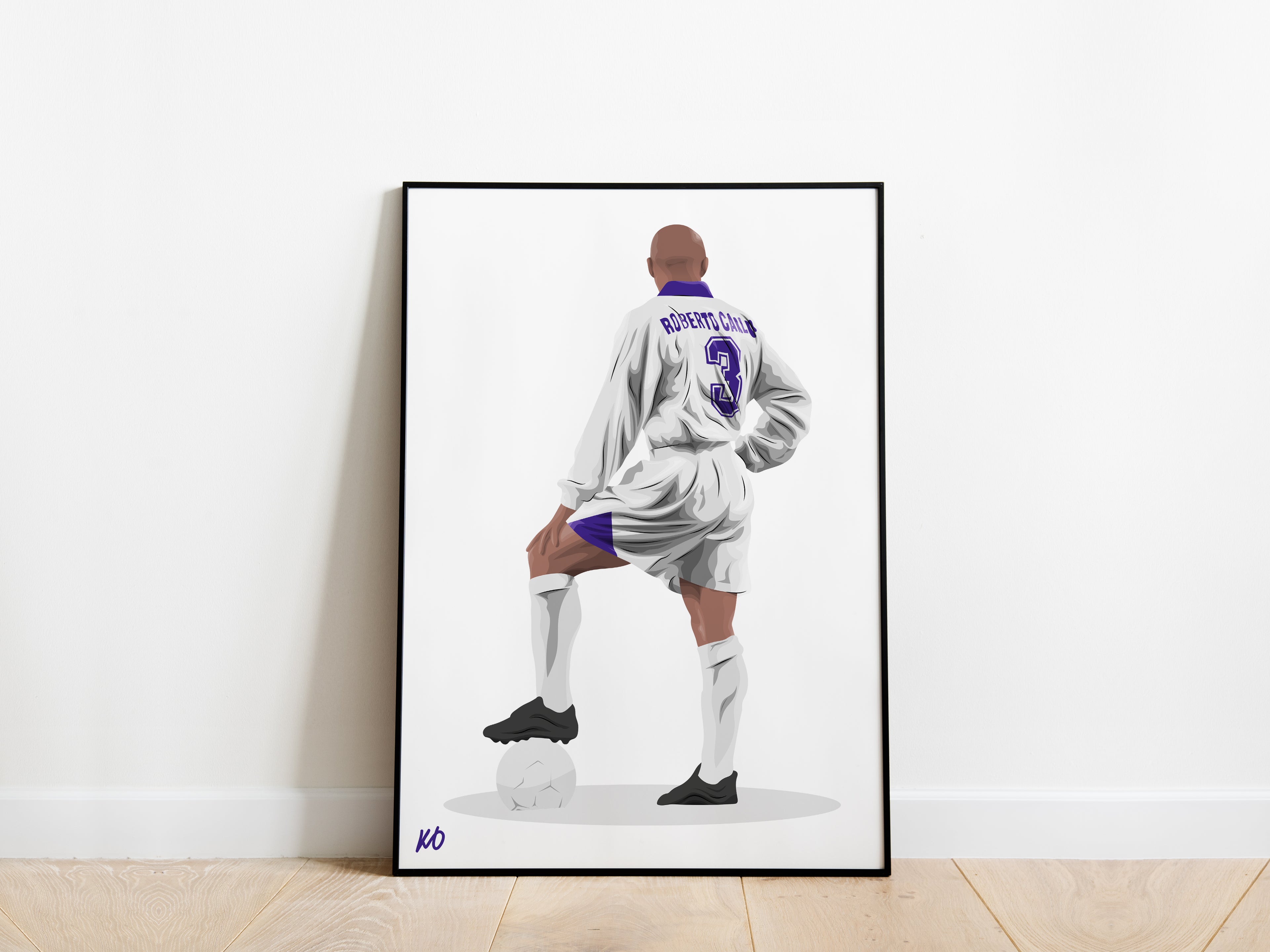 Roberto Carlos Real Madrid Poster - KDDesigns6