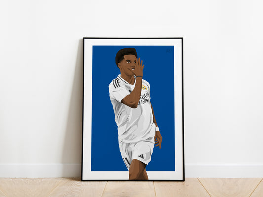 Rodrygo Portrait Real Madrid Poster