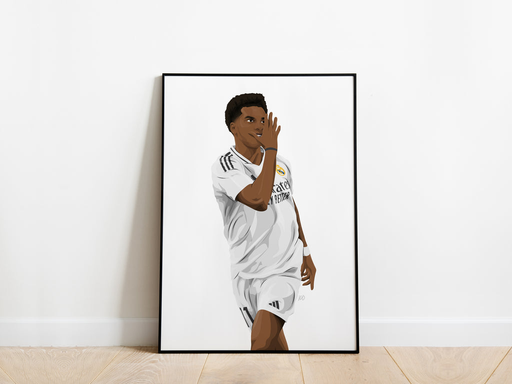 Rodrygo Portrait Real Madrid Poster - KDDesigns6
