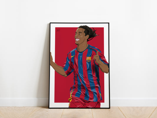 Ronaldinho Celebration Barcelona Poster