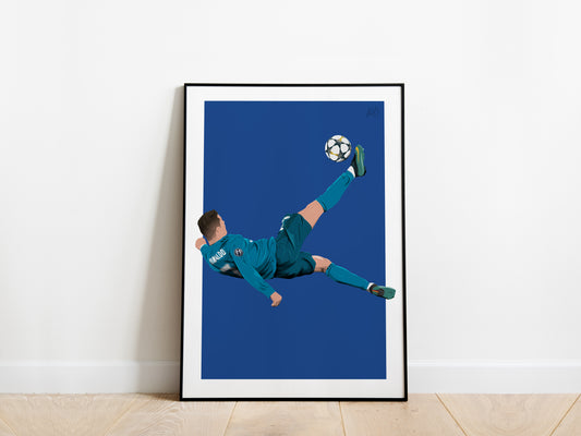 Cristiano Ronaldo Overhead Kick Real Madrid Poster