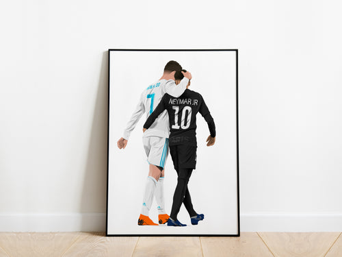 Cristiano Ronaldo & Neymar Jr, Real Madrid & PSG Poster