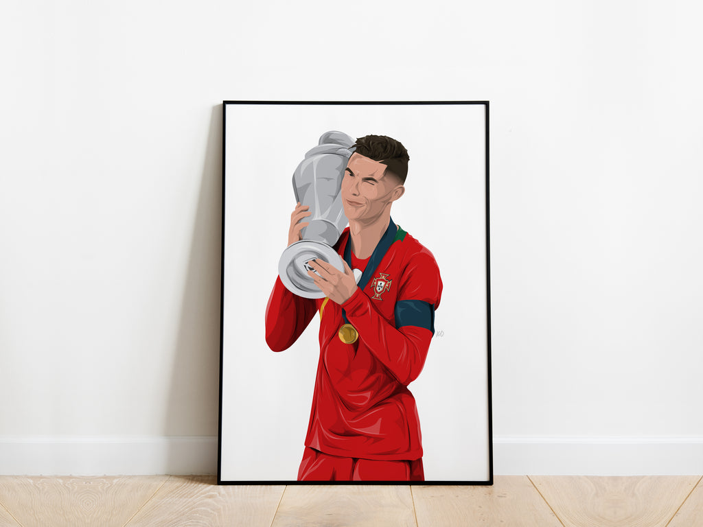 Cristiano Ronaldo Nations League 2019 Trophy Portugal Poster - KDDesigns6