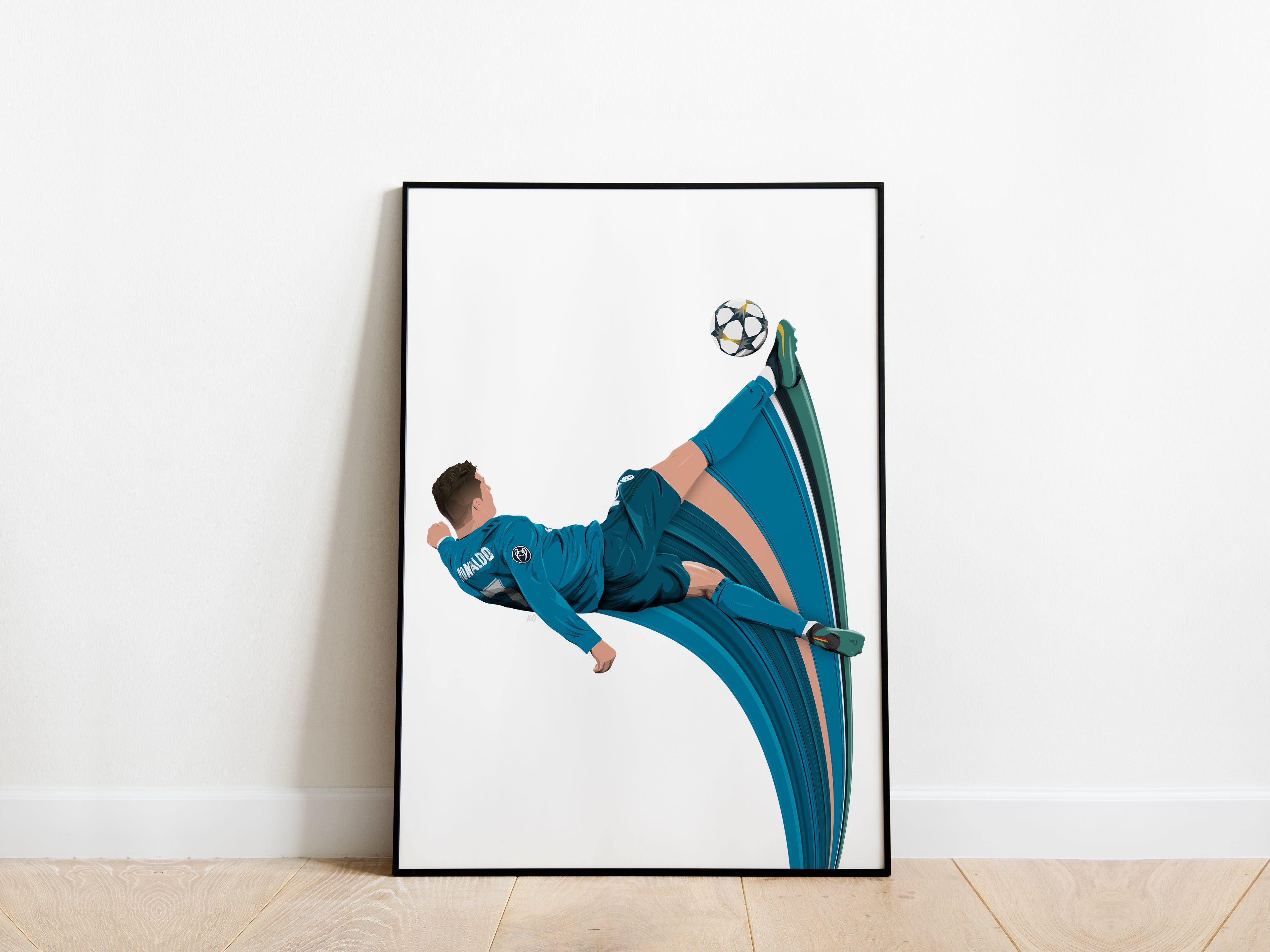 Cristiano Ronaldo Overhead Kick Pixel Stretch Real Madrid Poster