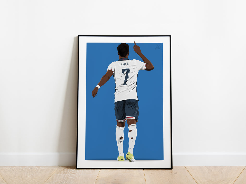 Bukayo Saka Celebration England Poster - KDDesigns6