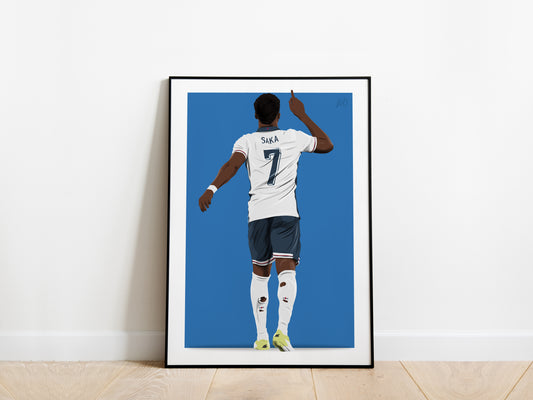Bukayo Saka Celebration England Poster