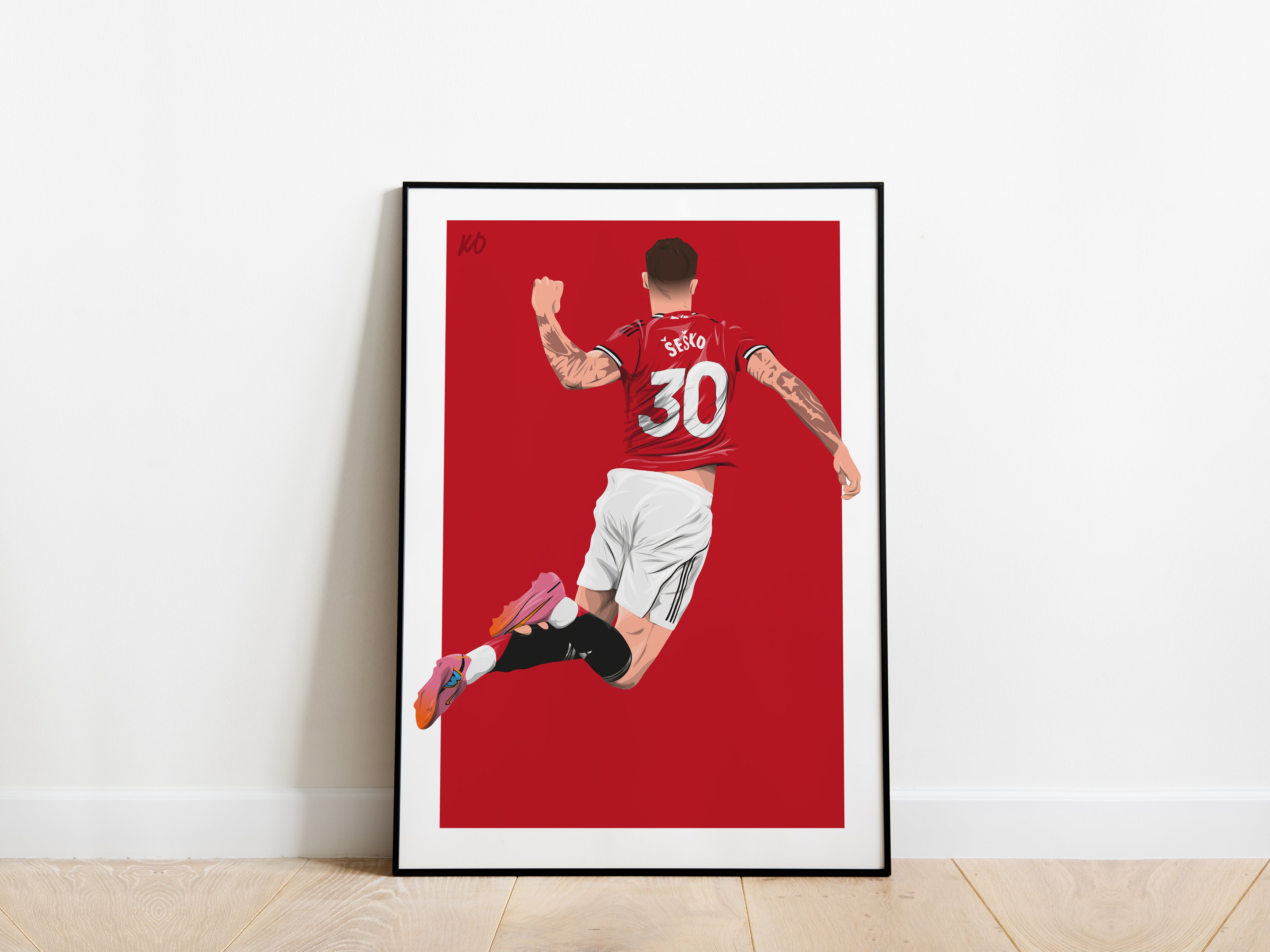 Benjamin Sesko Celebration Manchester United Poster - KDDesigns6