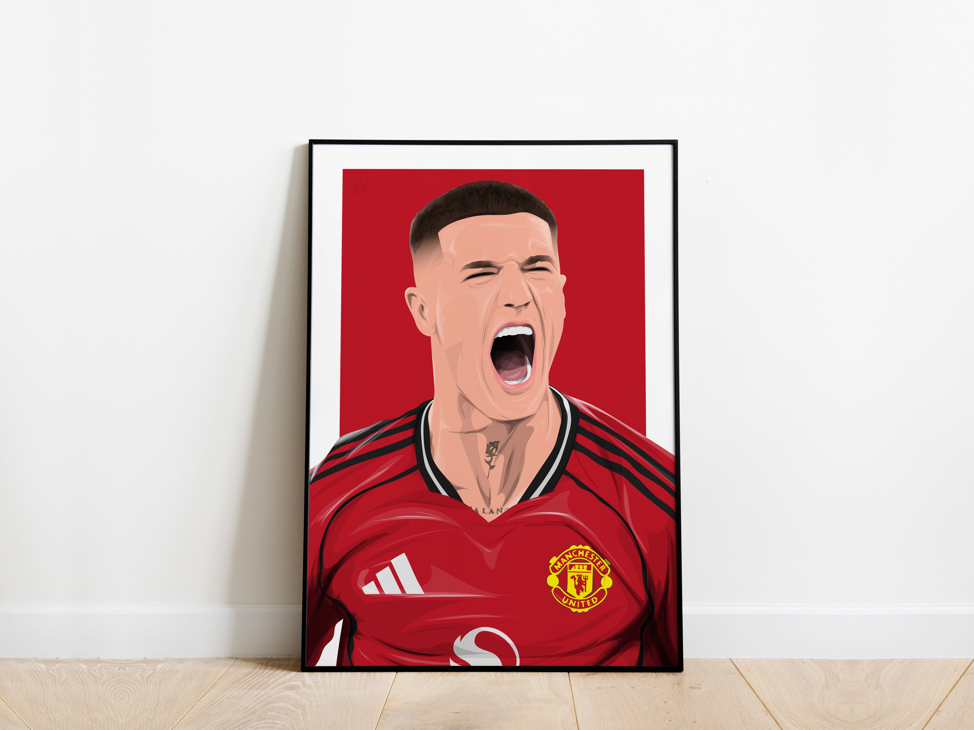 Benjamin Šeško Portrait Manchester United Poster