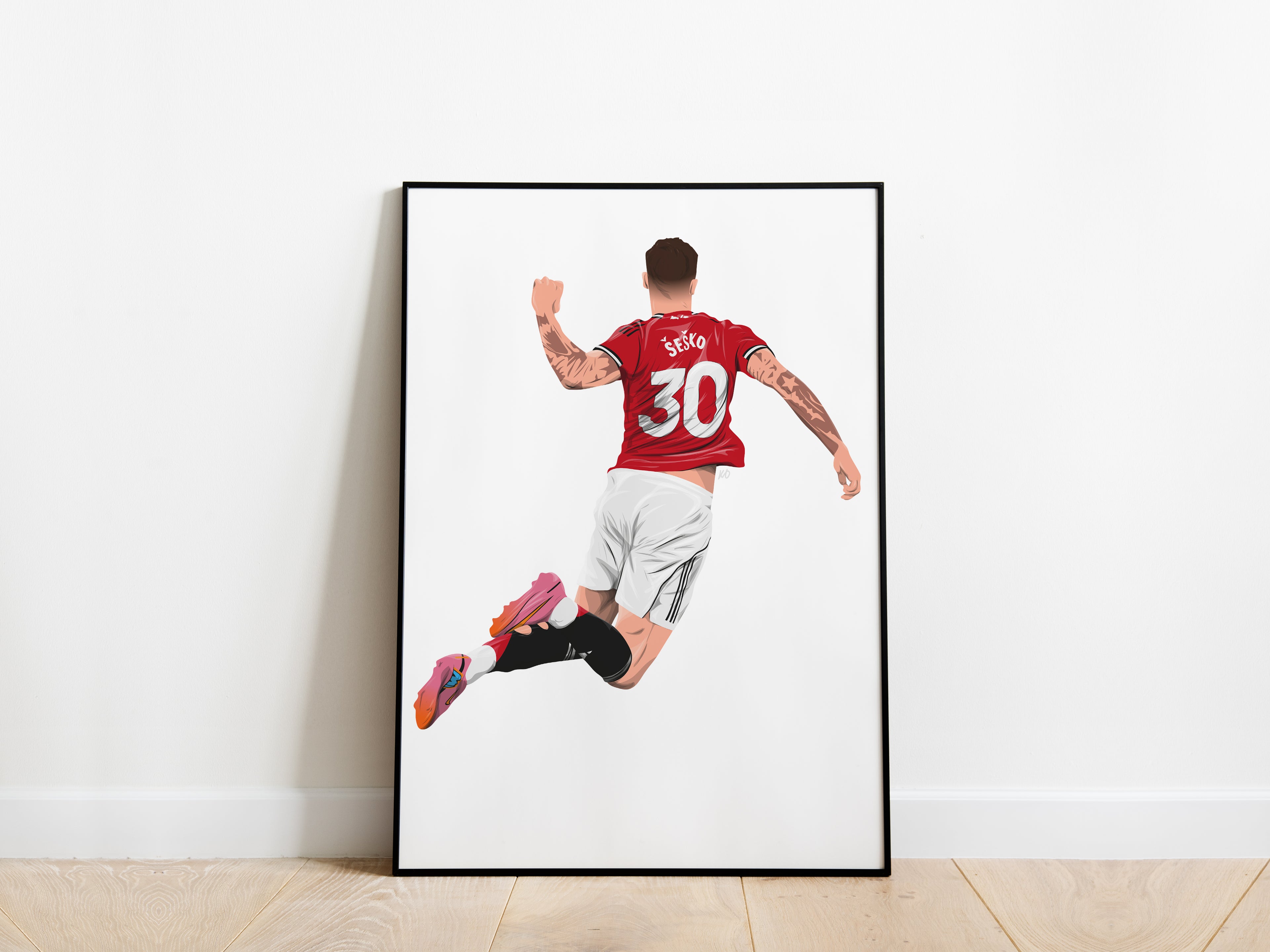Benjamin Sesko Celebration Manchester United Poster - KDDesigns6