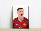 Benjamin Šeško Portrait Manchester United Poster