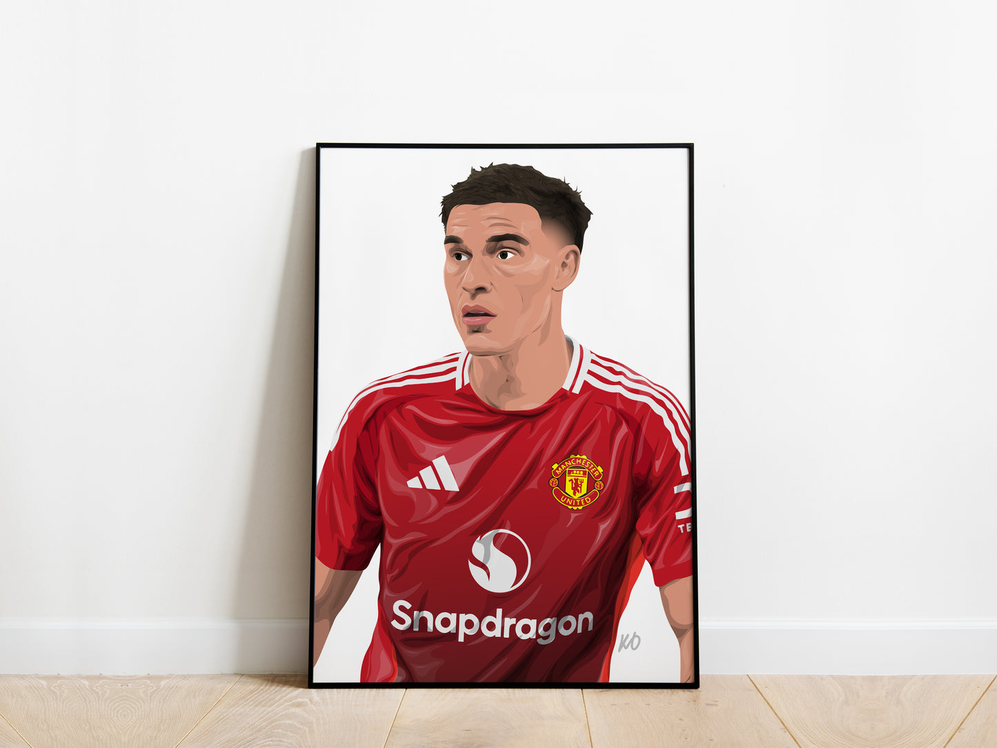 Manuel Ugarte Portrait Manchester United Poster