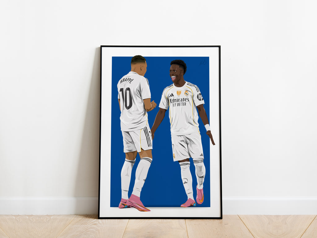 Kylian Mbappe & Vinicius Jr Real Madrid Poster - KDDesigns6