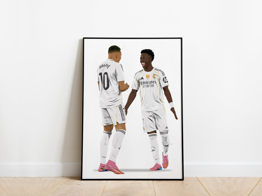 Kylian Mbappe & Vinicius Jr Real Madrid Poster - KDDesigns6