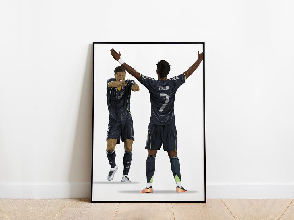 Vinicius Jr, Jude Bellingham Celebration Real Madrid Poster - KDDesigns6
