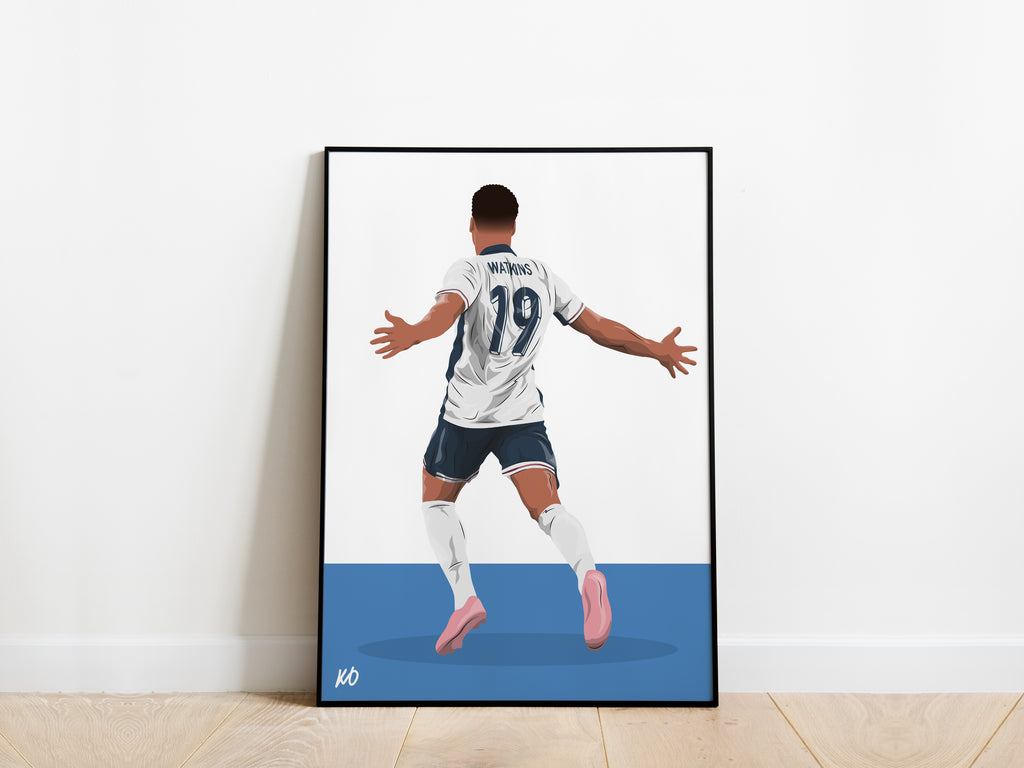 Ollie Watkins Euro 2024 Semi Final Winning Goal England Poster - KDDesigns6