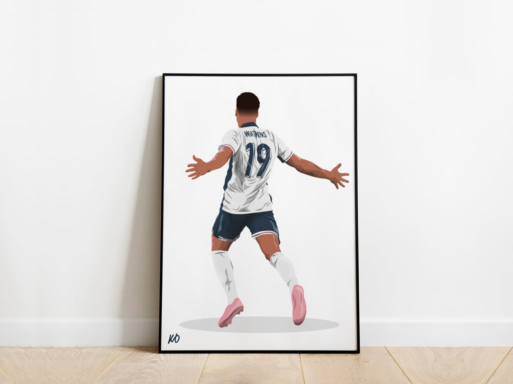Ollie Watkins Euro 2024 Semi Final Winning Goal England Poster - KDDesigns6