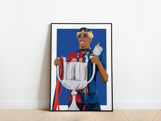 Lamine Yamal Copa Del Rey Trophy Barcelona Poster - KDDesigns6