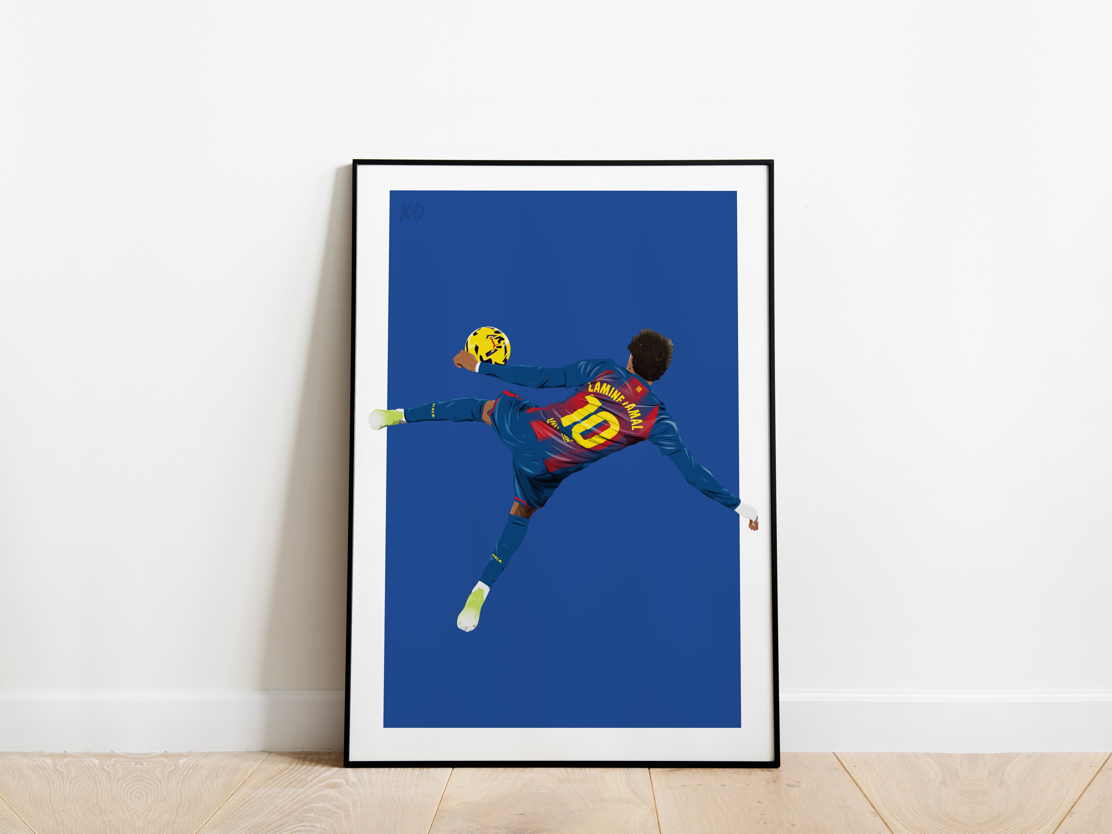 Lamine Yamal Point Overhead Kick FC Barcelona Poster
