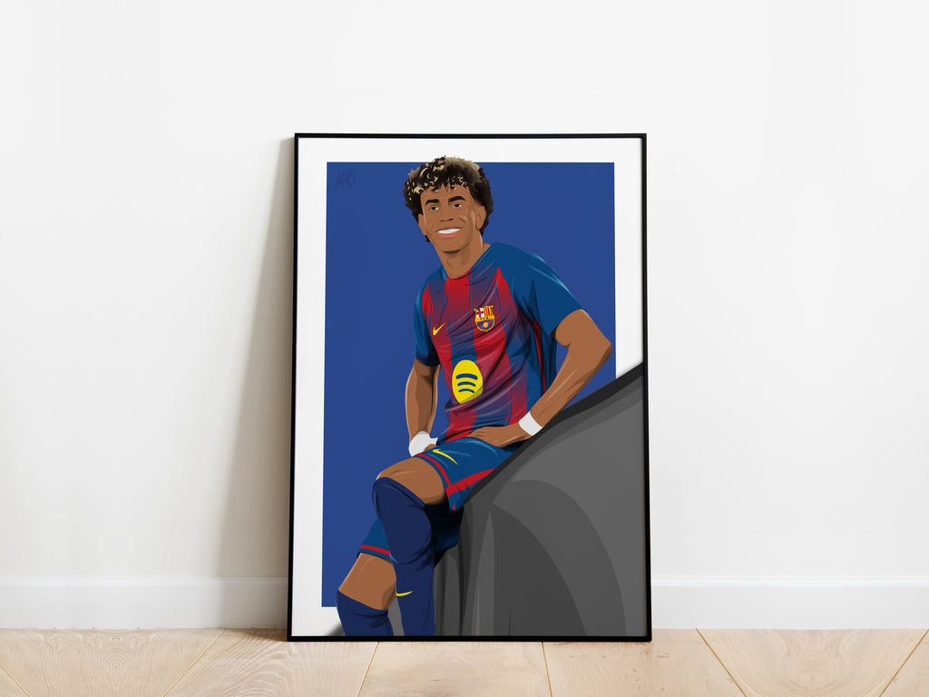 Lamine Yamal Champions League Celebration FC Barcelona Poster