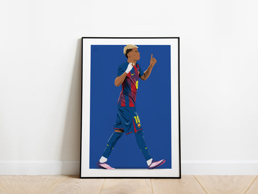 Lamine Yamal 'Point to Sky' Celebration Barcelona Poster