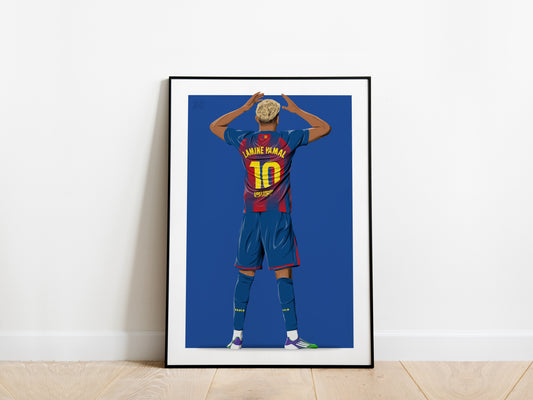 Lamine Yamal 'The King' Celebration Barcelona Poster