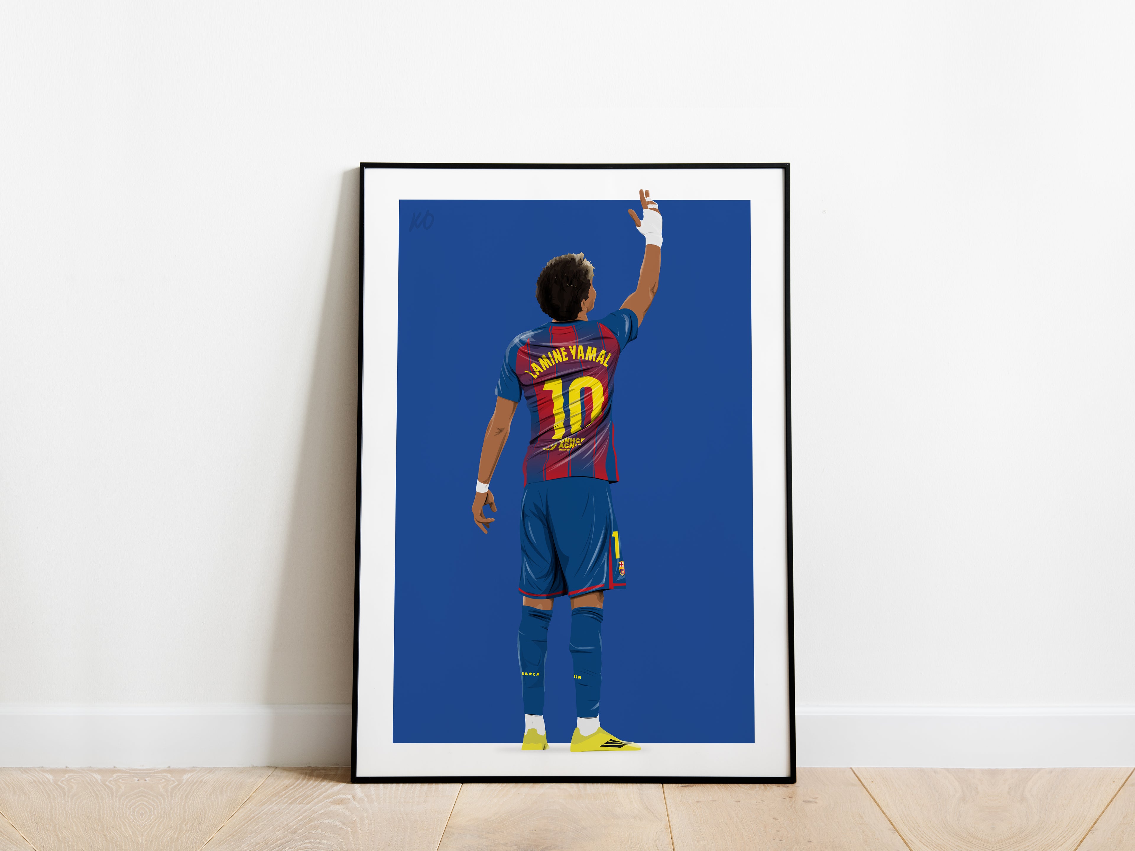 Lamine Yamal Point Hat Trick Celebration FC Barcelona Poster